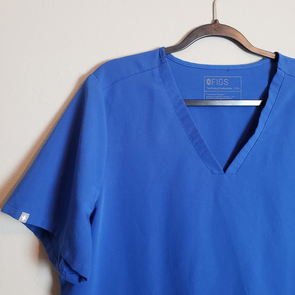 Figs Winning Blue Casma Limited Edition Scrub Top Xxl Gem